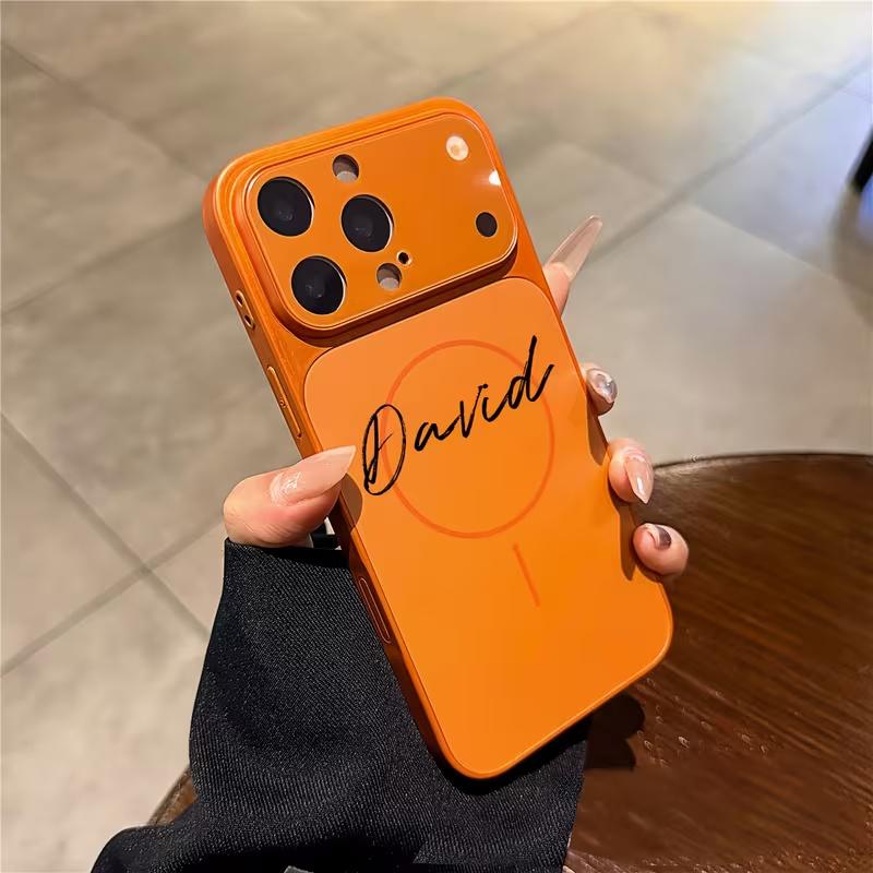 

Personalized Name Letter Phone Case For iPhone 17 16 15 14 13 Pro Max Air Large Window Magnetic Attraction Case For iPhone 13