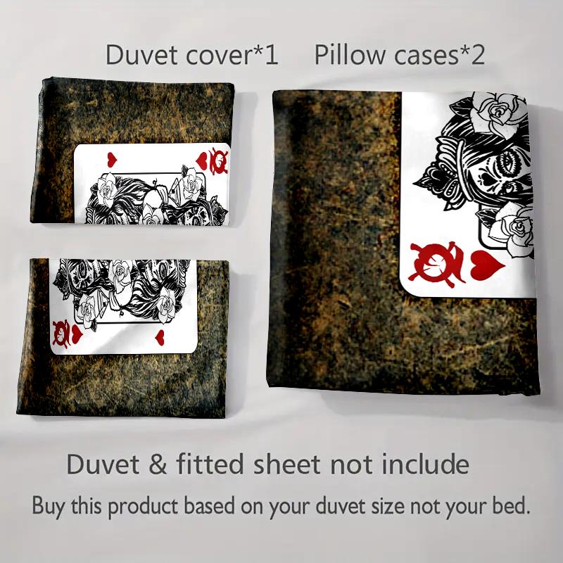 Playing Card Design. Bedding Duvet Cover Sets Duvet Covers Pillowcases Gifts (1 * Duvet Cover 2 * Pillowcases, Without Duvet Insert)