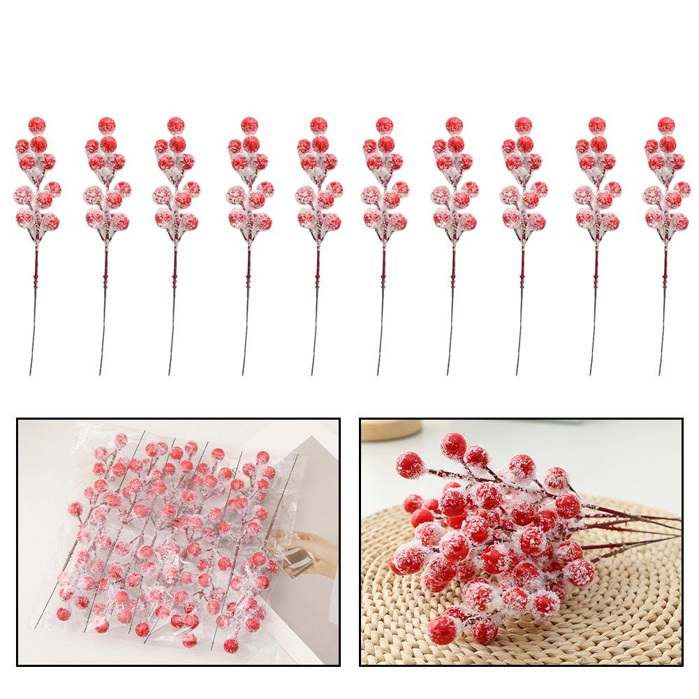 Christmas Ornament Supplies Bouquet Red Christmas Decoration Lifelike Design Versatile Use Beautiful Packaging
