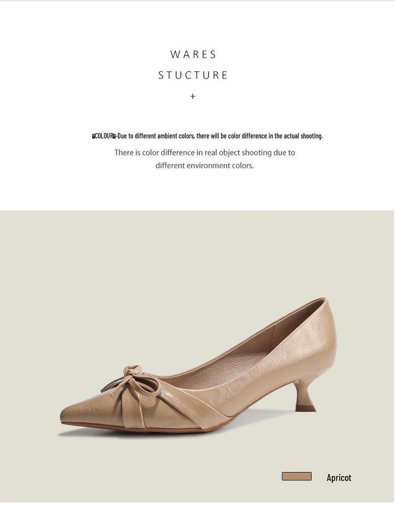 BEIJIANI 1578-27: French Style Bow Pointed Toe Stiletto Heels for Women