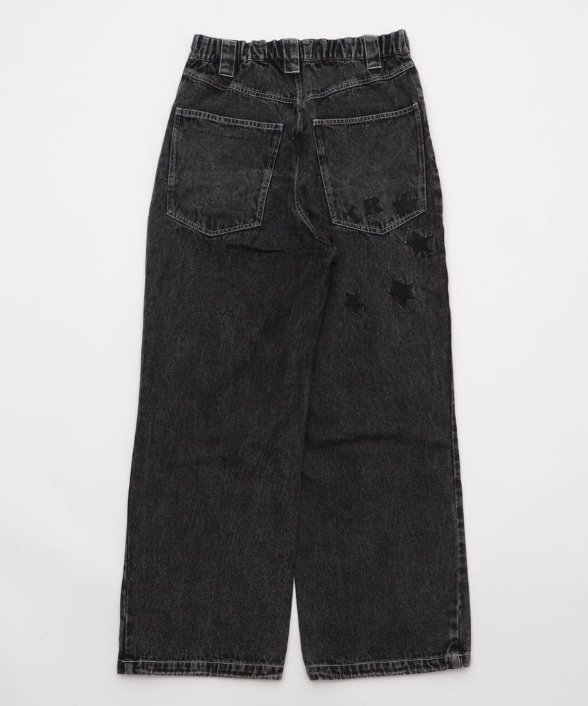 WEGO Graphic Denim Size Denim Black Sonata Men's Pants, L,