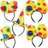 Polka Dot Clown Hat Headband Hair Hoop Circus Jester Fancy Dress Costume Prop