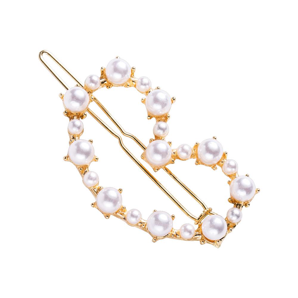 Mode Kristall Perle Haarspange Metall Haarspange Elegant Haarspange Haarklammern Hochzeit Kopfschmuck für Frauen