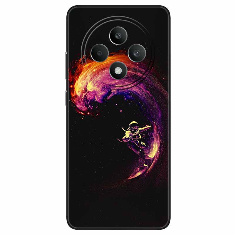 For OPPO Reno 12F 5G Case Cool Black Soft Silicone Cover for Oppo Reno12 FS Cartoon TPU Shell On Reno12 F Protective Funda Capas