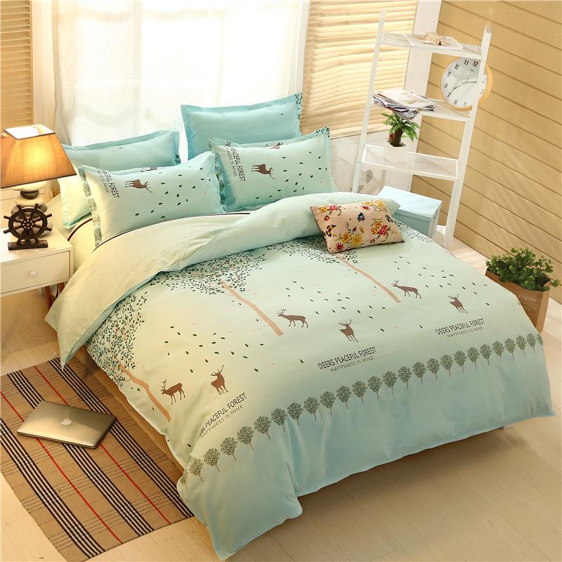 Cotton Bedding Set Sheet Geometric Flat Sheet Pillow Cover Bedding Set Home Decor