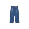 MLB Klassische Minimalistische Kette Bestickt Amerikanisches Logo Einfarbig Weites Bein Lange Jeans Damen Jeans Indigo 3FDPB1044-50INS