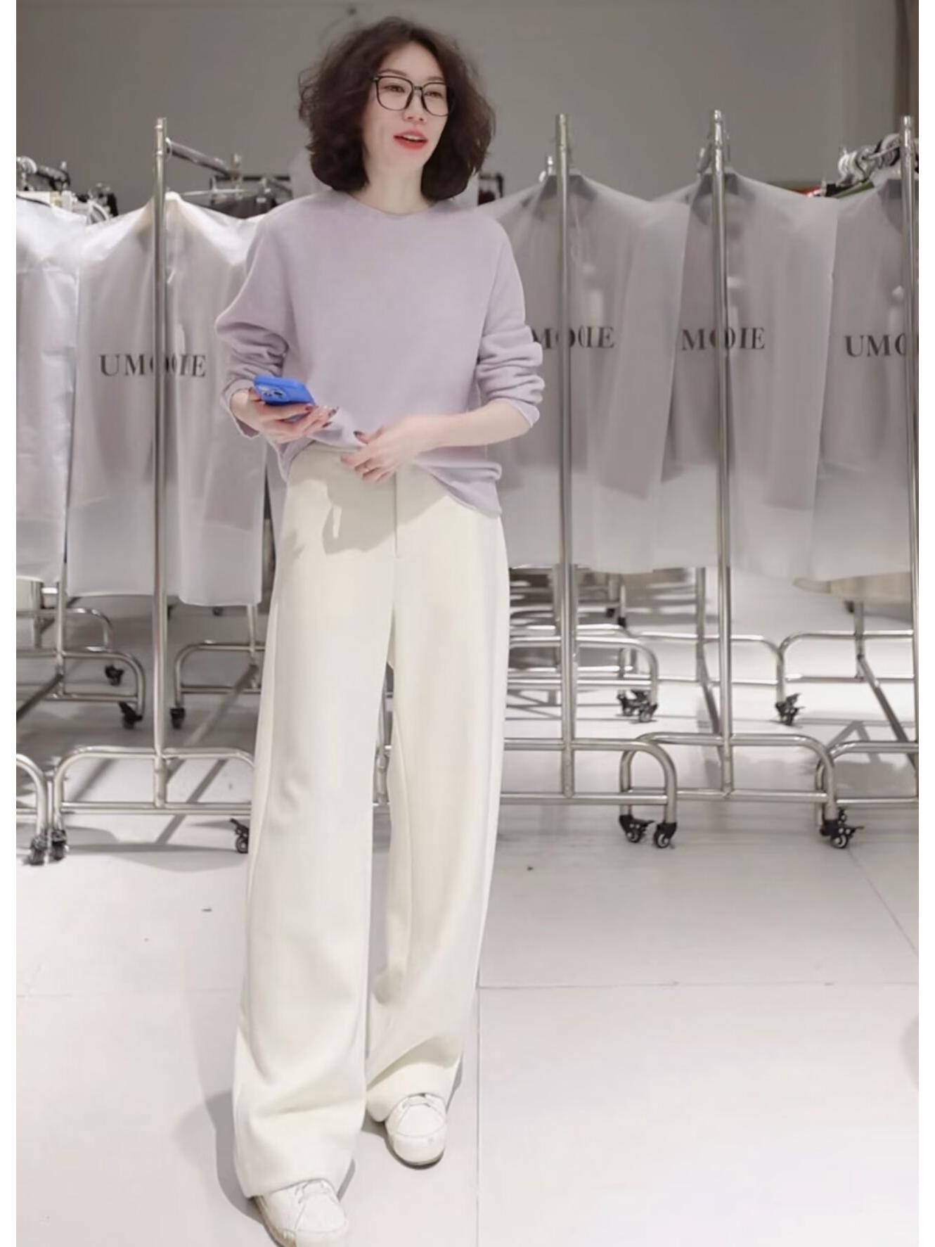 Elegant Autumn/Winter Wide-Leg Pants for Women - Versatile, Fashionable, and Comfortable with Elastic Waist Extra Large