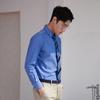 YOUNGOR Men's Blue Long Sleeve Shirt