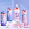 360ML Einhorn Kinder Isolierte Wasserflasche mit Stroh Vakuumflaschen Edelstahl Wasserflasche für Schule Thermosbecher Tumbler