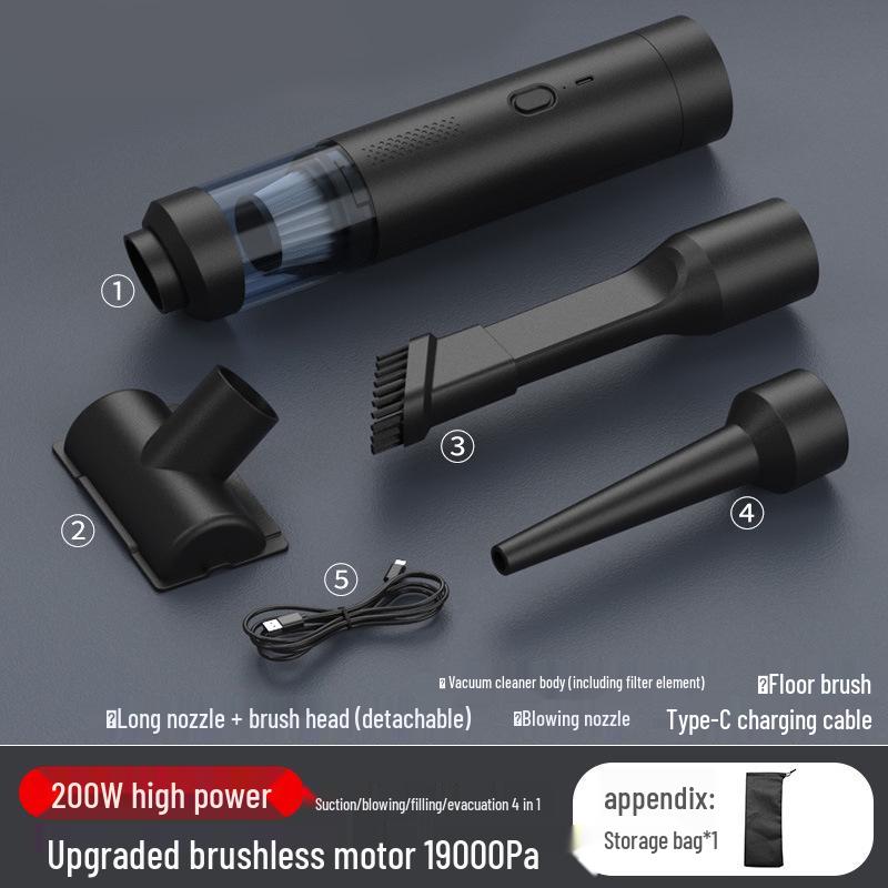 Cordless Car Vacuum Cleaner - Handheld, Dual Suction & Blow, Pet Hair Remover