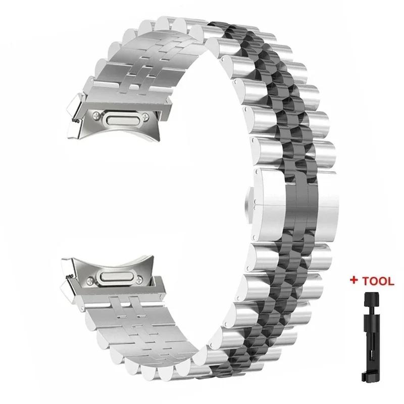 No Gaps Steel Strap for Samsung Galaxy Watch 7/6/5/4 40mm 44mm Metal Quick Fit Band for Galaxy Watch 6 Classic 43 47mm 5Pro 45mm