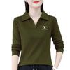 Solid Color Women's Long Sleeve Polo Collar Top - Spring/Autumn Collection