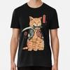 Japan Cat Samurai Art Size S To 5XL Made In the USA T Shirt