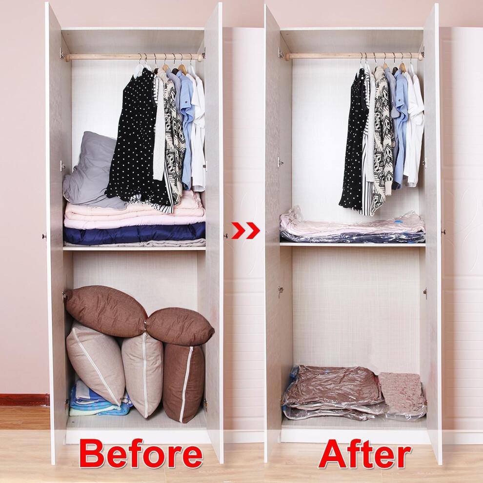 Sleek Storer: Vacuum Sealed Storage Solutions, Compression Bags for Space Saver Vacuum Storage, 80x60cm, Reusable Vacuum Bags