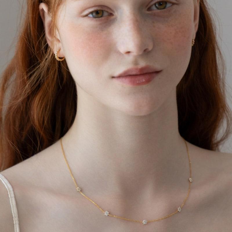 Tatiana (925 Silver) Bloomet Flower Pendant Necklace NZ2478