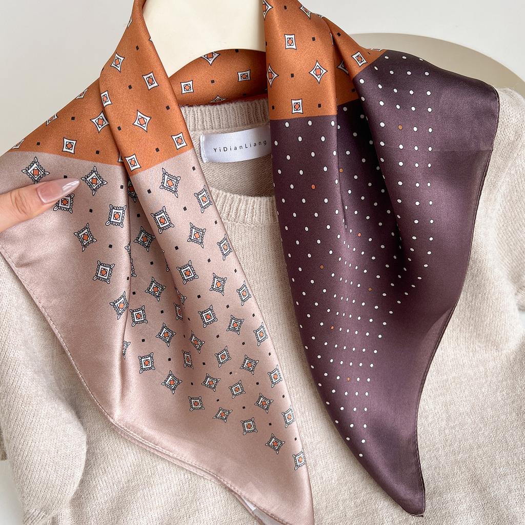 111% Mulberry Silk 71 Square Scarf, New Sky City Professional Decorative Scarf, Commuting To Work Versatile Silk Scarf