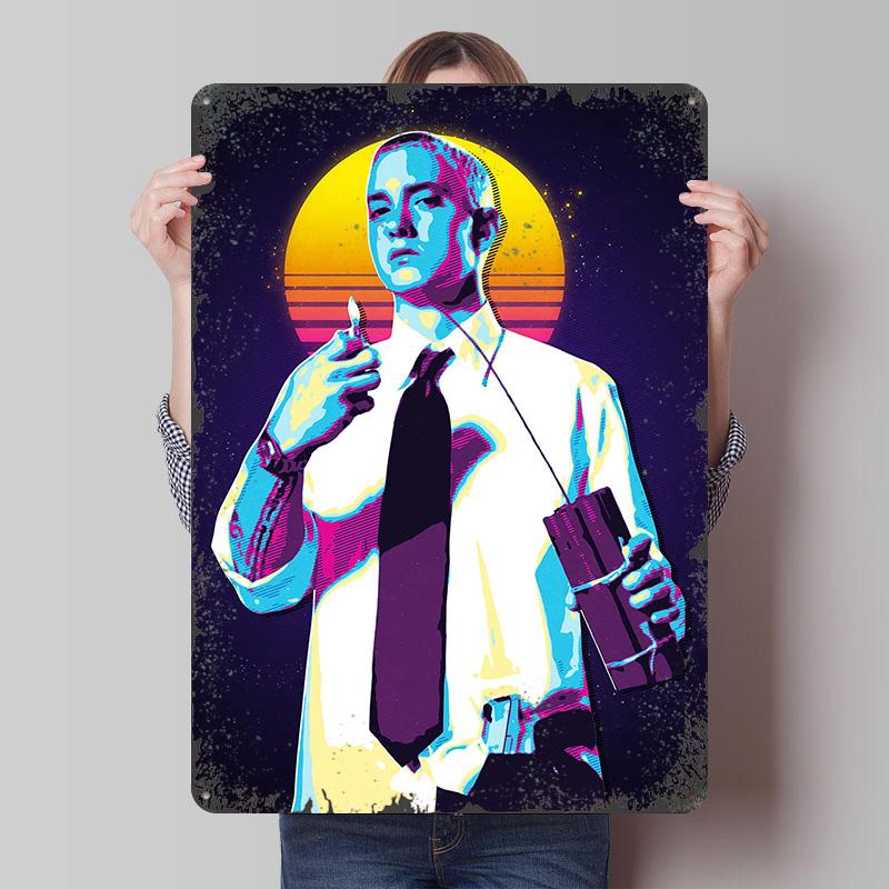 

Eminem Retro Art Tinplate Poster Customized Wall Art Vintage Retro Metal Signs for Decoration Bedroom Decorations Coffee Bar 7.9x11.8In(20x30cm)