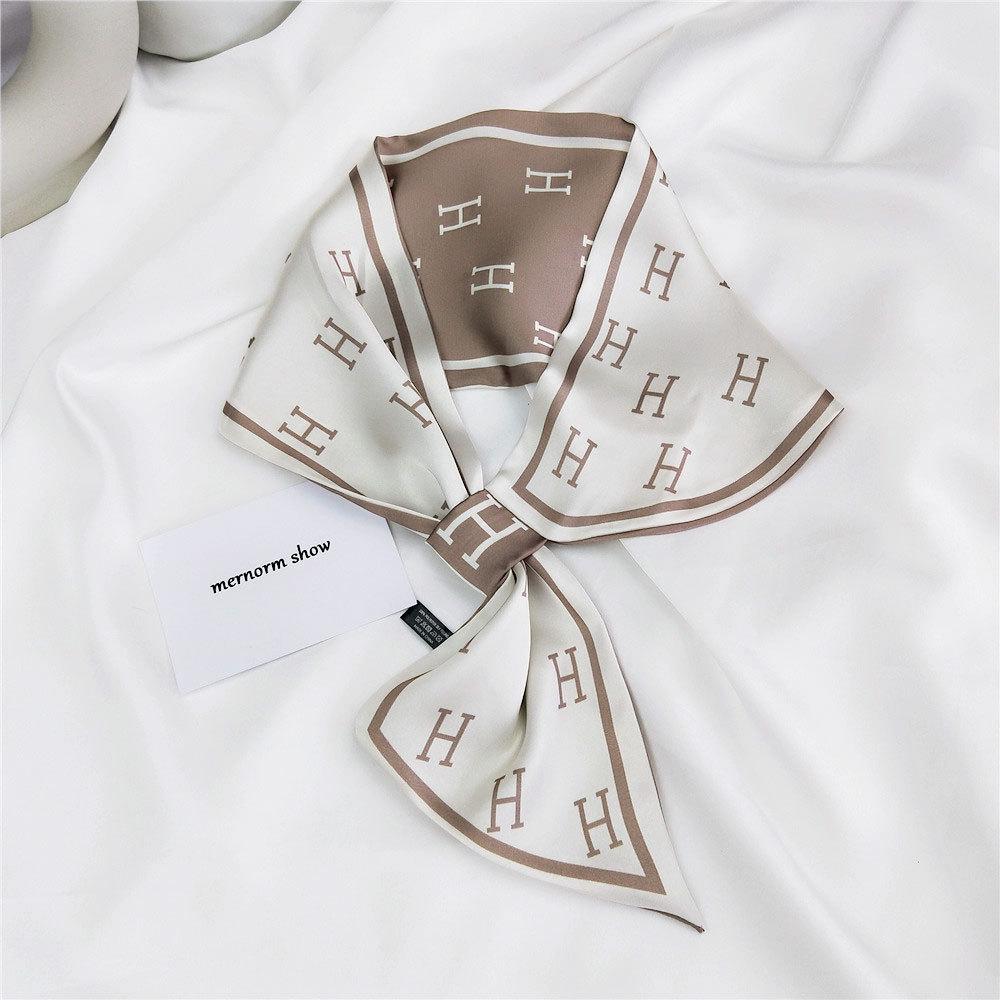 New 2020 Luxury Brand Silk Scarf Small Women Shawls And Wraps Fashion Print Office Small Hair Neck Hijabs Foulard Scarves