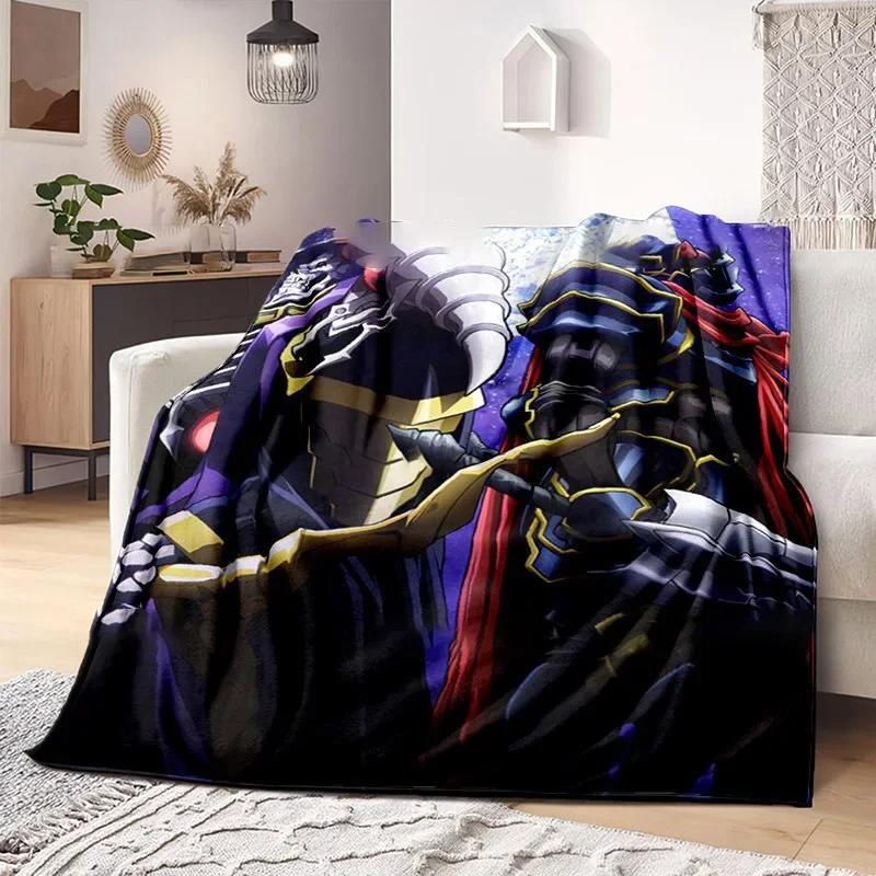 3D Print Overlord Anime Blanket Soft Sofa Cover Throw Blanket Fleece Tapestry Lightweight Warm Bed Blankets for Bedroom Couch