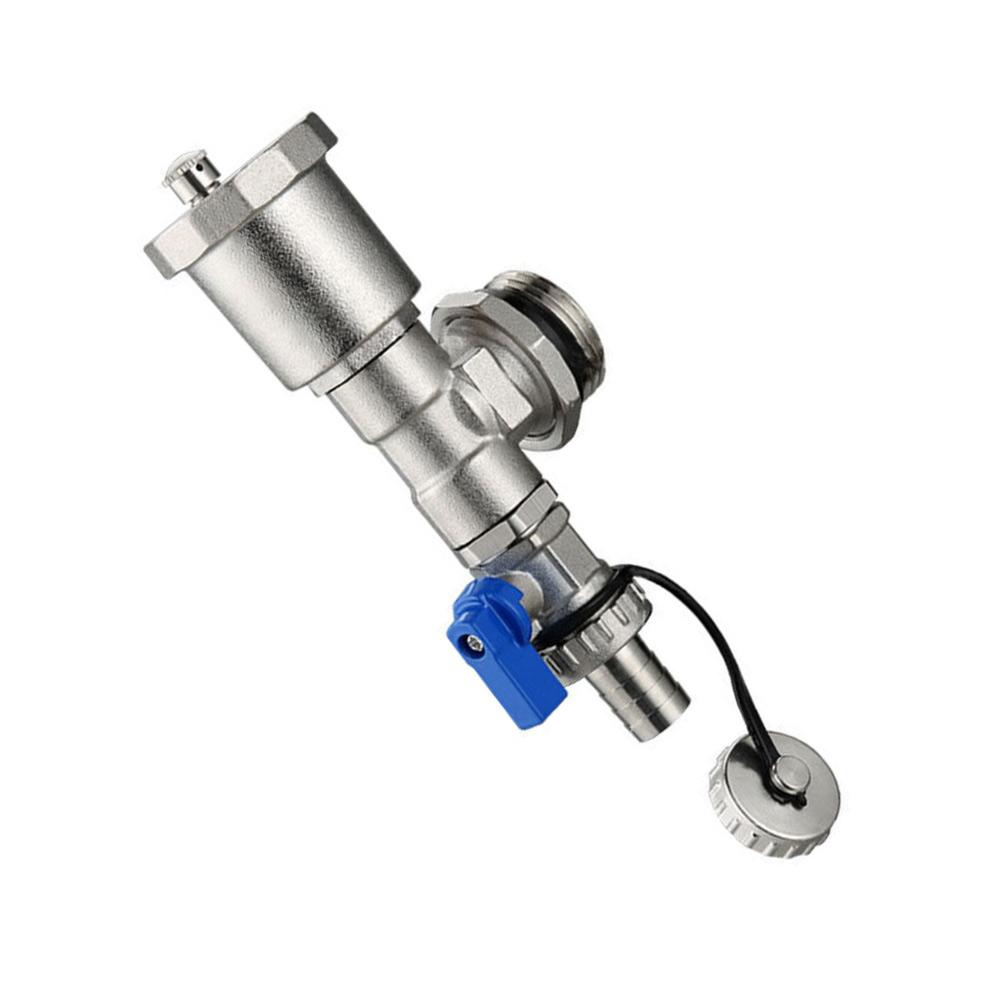 For Underfloor Heating Automatic Drain Device with 1 Inch DN25 and 12 Inch DN15 Brass Components for Air Removal and Drainage