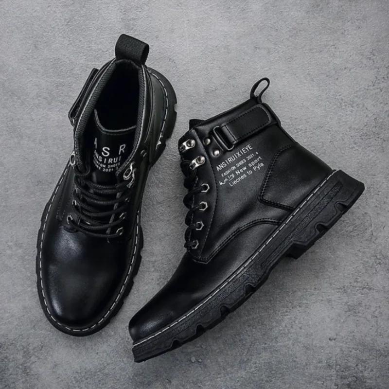 Men's Boots 2024 Autumn/Winter New Korean Edition Work Boots Casual Fashion Thick Bottom High Top Fashion Boots