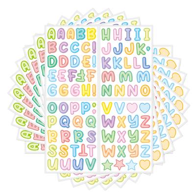 10 Foi Autocolante Colorate cu Numere și Litere 900 Autocolante cu Alfabet Autocolante Autocolante cu Litere Autocolante Mini cu Alfabet