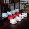 Creative Ceramic Landscape Flower Storage Jar with Lid Tea Jar Home Small Medicine Powder Candy Nut Jar Food Sealed Storage Jar