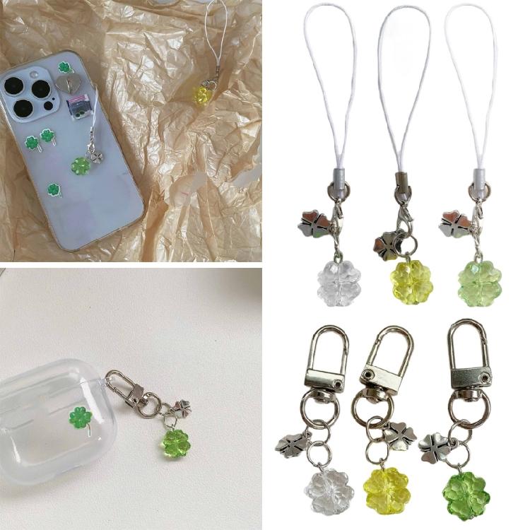 Versatile Use Four Leaf Clovers Phone Chain Multipurpose Phone Lucky Charm Keychain for Keys and Wallets Accessory