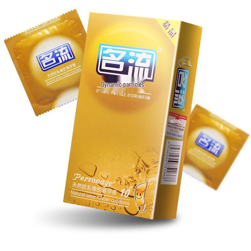 Celebrity Ultra-Thin Condoms: Dynamic Particle Design, Threaded, Stylish, Smooth, 0.02mm, Lubricated for Enhanced Sensation.