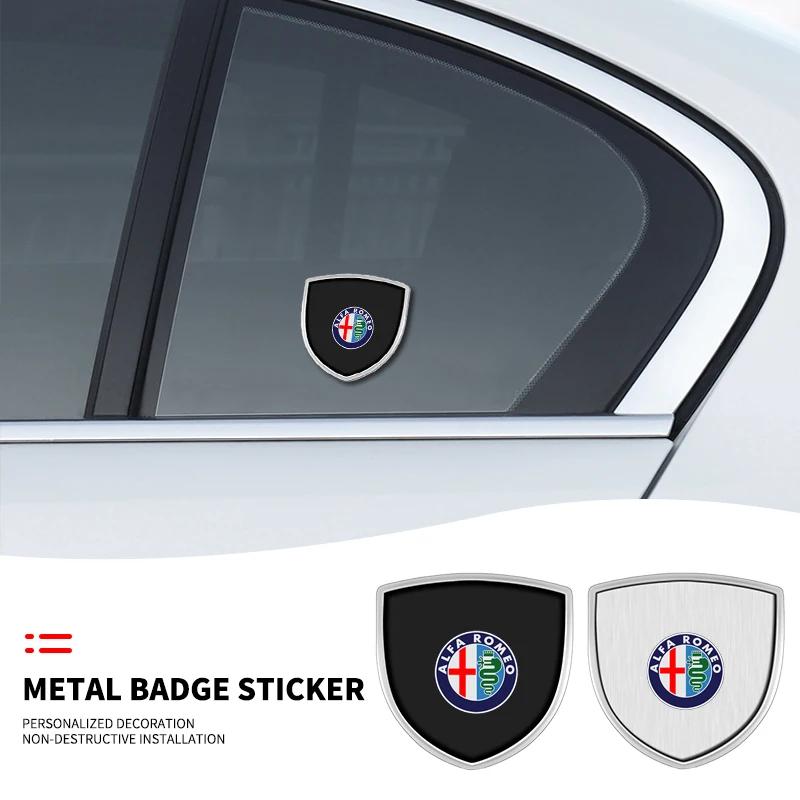 3D Metal Shield Emblem Car Window Body Side Badge Stickers For Alfa Romeo Sportiva Giulia Giulietta 159 156 Stelvio Accessory