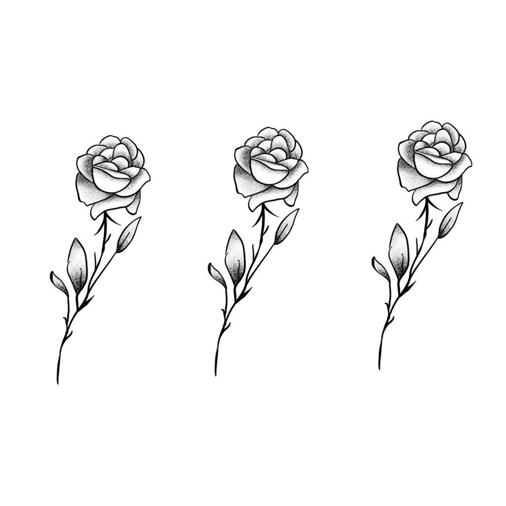 High-End Small Fresh Color Beautiful English Flower Hand Collarbone Simulation Flower Tattoo Sticker