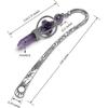 Metal Amethyst Crystal Bookmark Healing Crystals Gemstone Pendant Charm Book Marker For Women Men