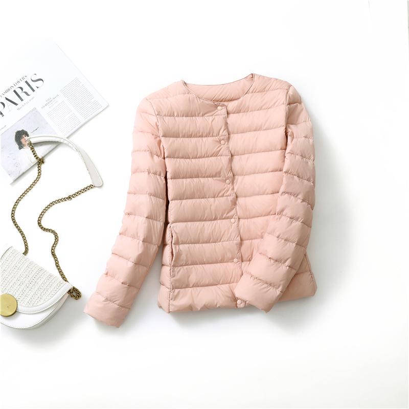2024 Women's Lightweight Slim Fit Down Jacket: Short Style Autumn/Winter Korean Fashion, Plus Size, Round Neck, Thin Inner Layer