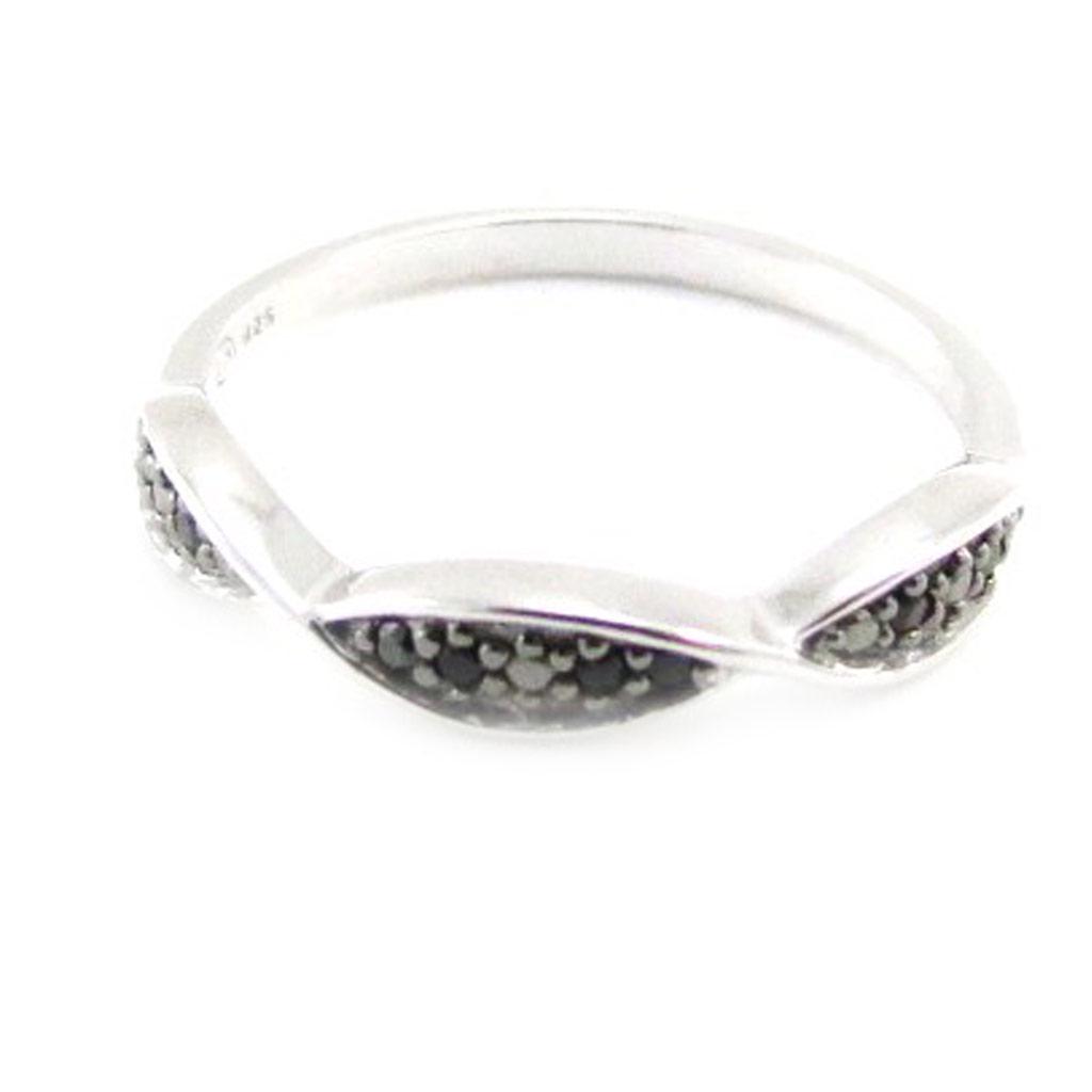 Silvervigselring 'Romy' Svart silver (rhodiumpläterad) - 3 mm