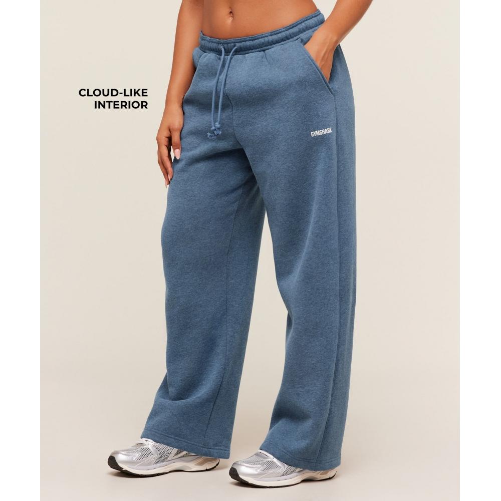 Gymshark Cosy Luxe Straight Leg Joggers Bros Compound Blue Marl B4c2o Udxb