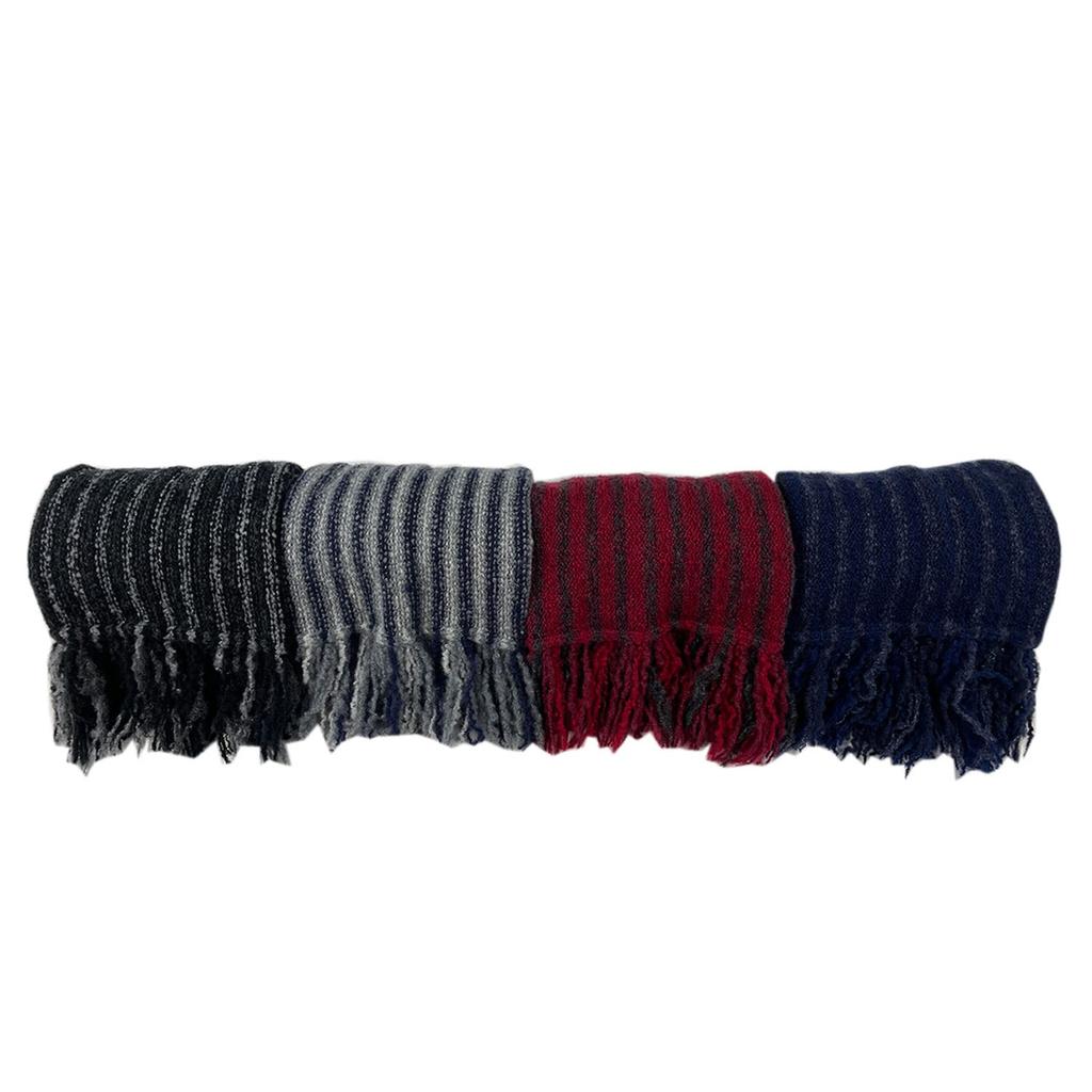 TERAICHI Fringed Compact Russell Insert Neck Petite Mini Unisex Scarf, Pattern, Warmer, Scarf, Scarf, (Navy)