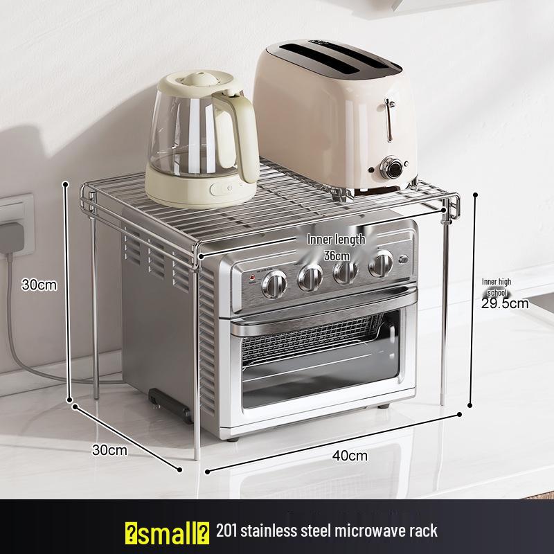 Stainless Steel Microwave Oven & Rice Cooker Countertop Storage Rack