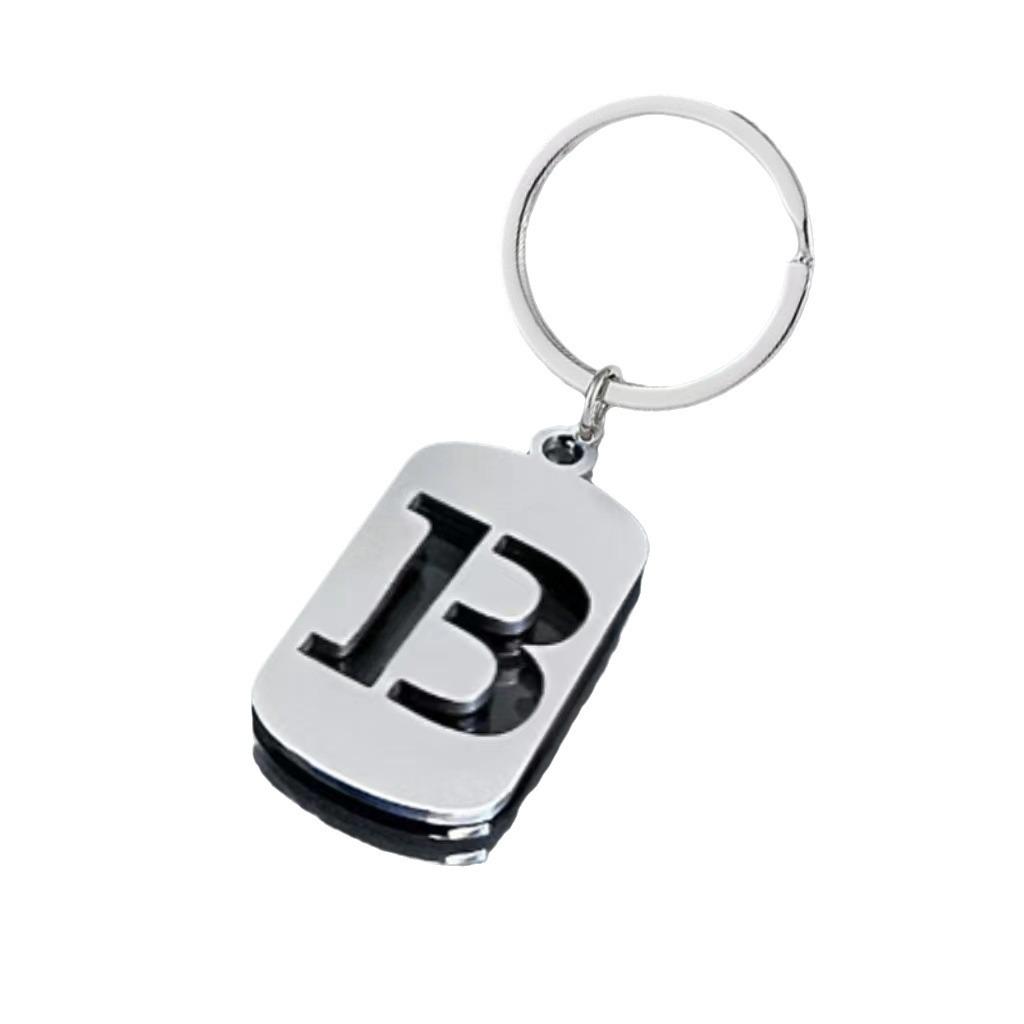 Stainless Steel 26 English Letters Keychain - Stylish Alphabet Pendant for Backpack or Car