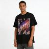 Dark Chinese Opera Mask Print Loose T-Shirt Niche Edgy Streetwear Stylish Casual Top Pure cotton T-shirt
