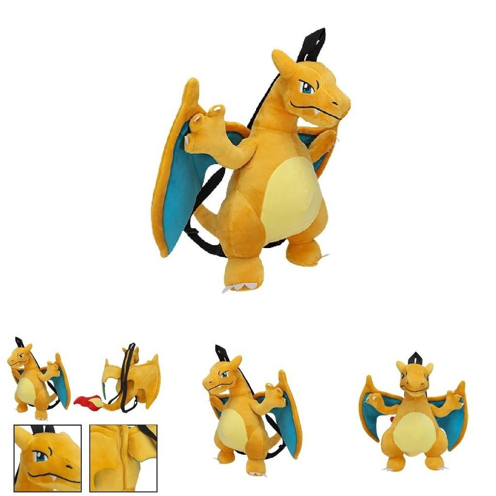 Cute Cartoon Backpack With Gengui And Charizard For Kids, Plush Toy Bag For Kindergarten