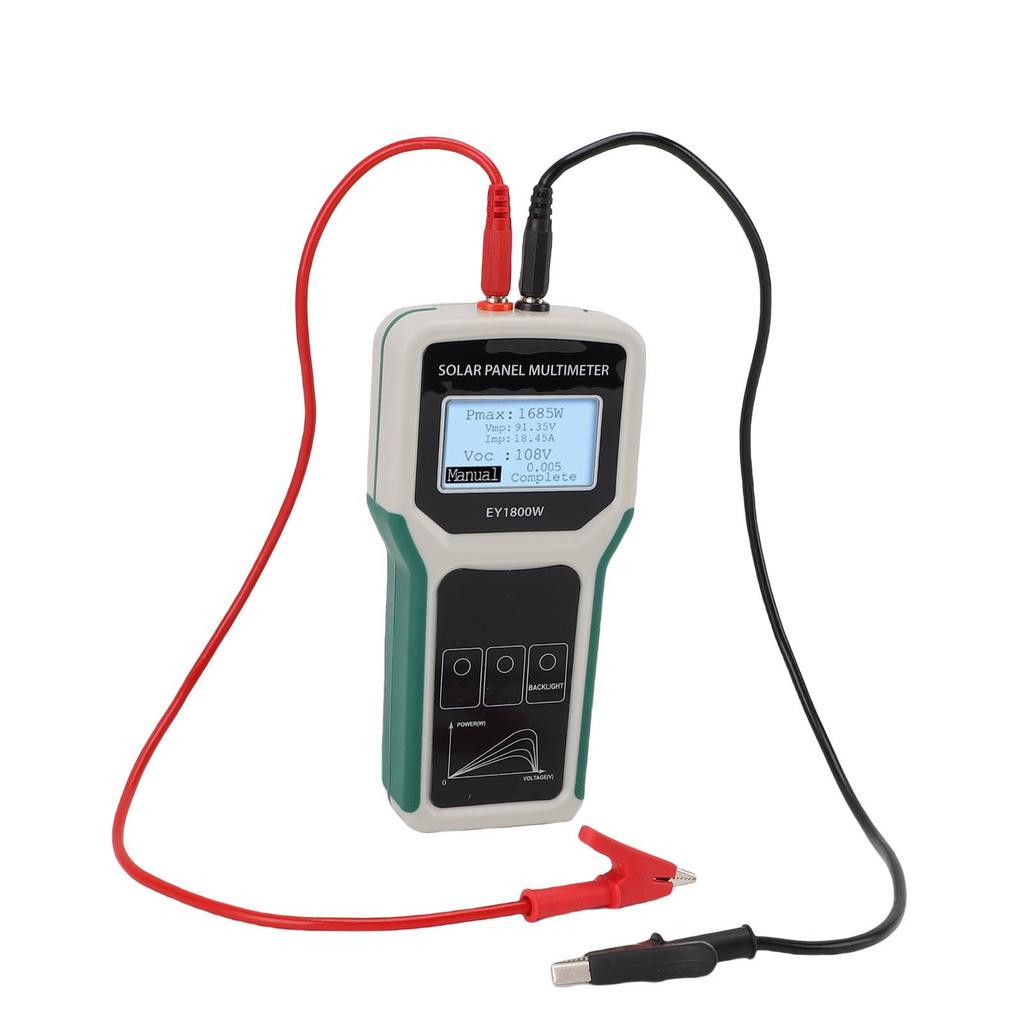 Solar Panel Tester Photovoltaic Multimeter EY1800W 20 120V with Backlight MPPT Solar Panel Power Meter Open Circuit