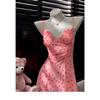 Domila Erotic Underwear Pure Desire Peach Suspender Skirt Small Chest Pajamas Sexy Uniform Love Hollow Suit Women