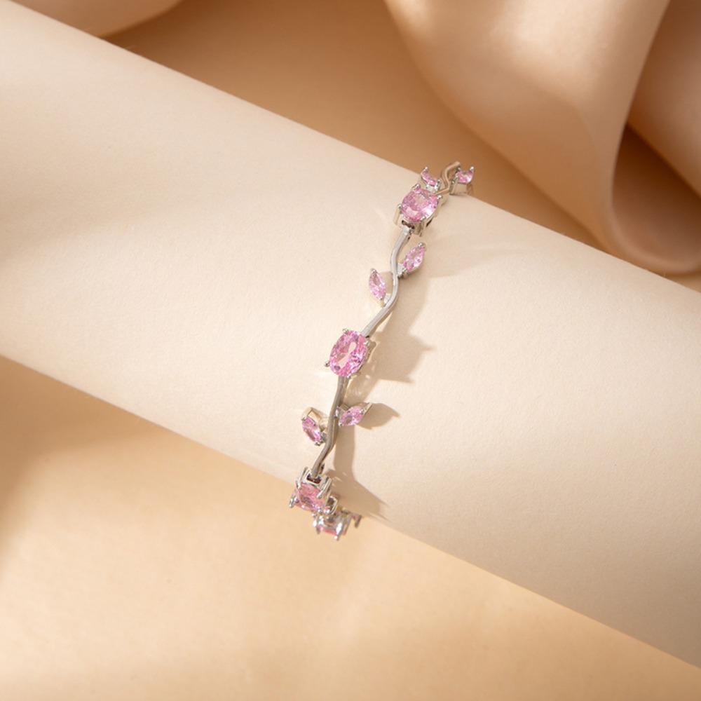 14 Colors Elegant Branch Bangles Gold Silver Color Crystal Sparkling Leaf Bracelets  Jewelry Gift