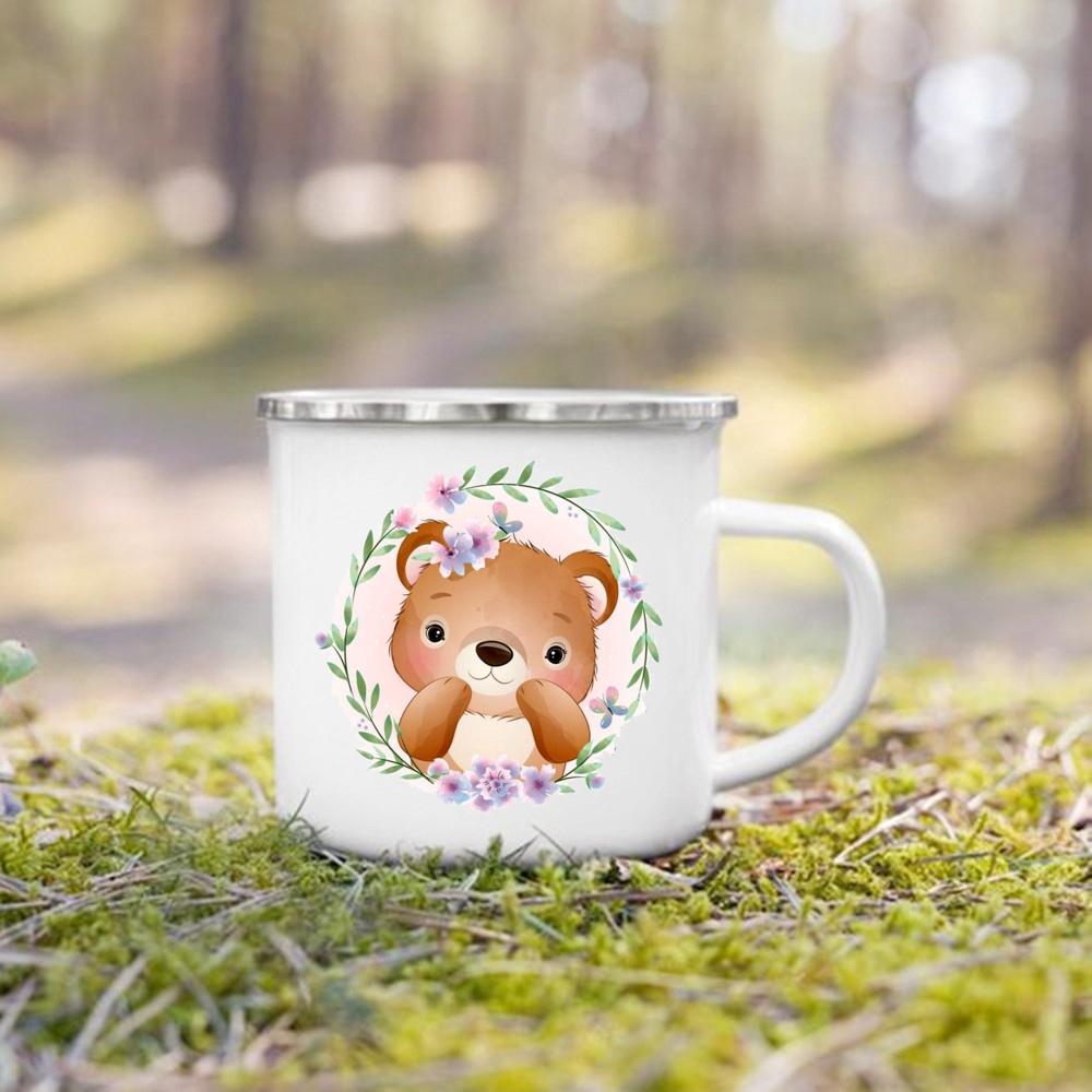 Coffee Mug Cute Cute Forest Animal Tiger Lion Deer Print Mug Stainless Cup of Coffee Mugs Personalized Gift Unusual Tea Cup Cups