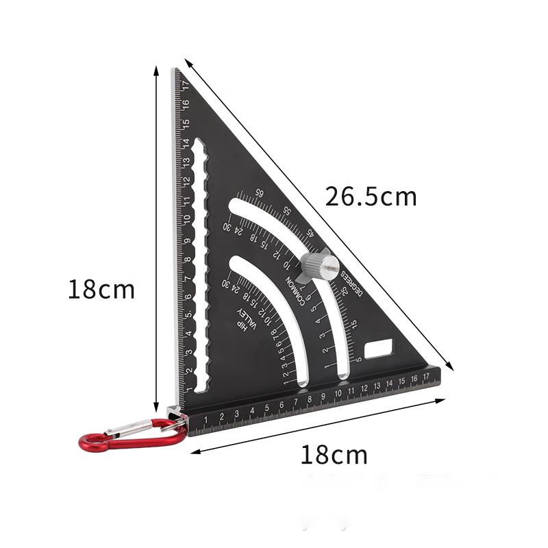 SMVP Woodworking Aluminum Alloy Triangle Ruler CN plug (adapter included)