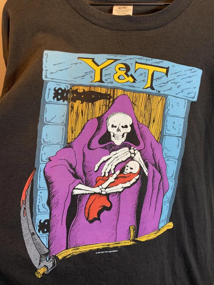 

Vintage 80s Y&T Happy New Year Grim Reaper Band Shirt FL0982 Unisex T-Shirt XL