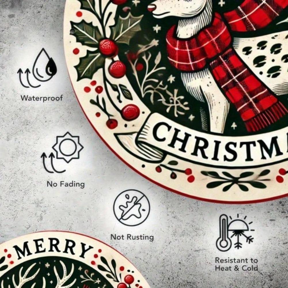 Reindeer Metal Sign Round Wall Art for Bar Cafe Kitchen Decor