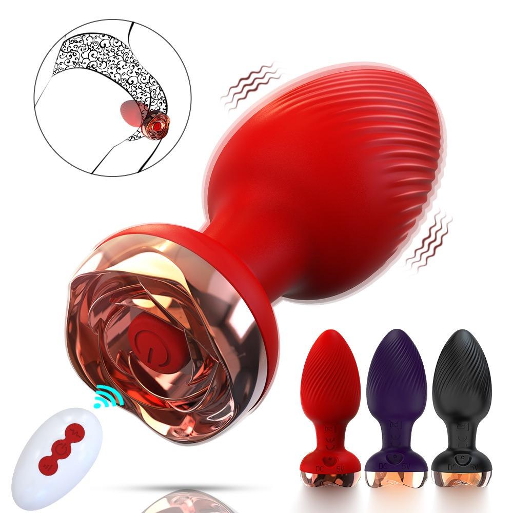 Rose Anal Vibrator For Women Dildo Butt Plug G spot Stimulator Wearable Vibrator For Men Prostate Massager Anal Beads Adult Toys