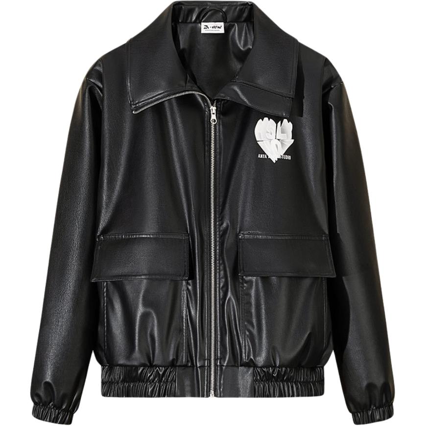 

Anta PU Waterproof Loose Casual Jacket Women jackets 162448605-1 L