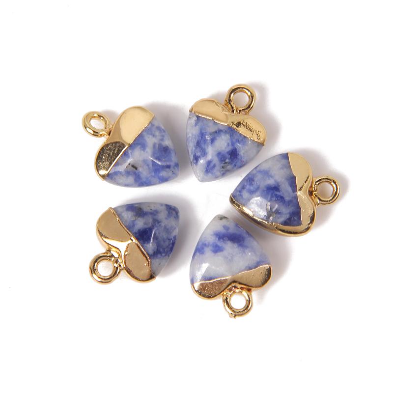 5pcs 10x13MM Natural Stone Faceted Heart Shape Pendant Charm Quartz Crystal Jewelry Accessorie For Making Earring Necklace